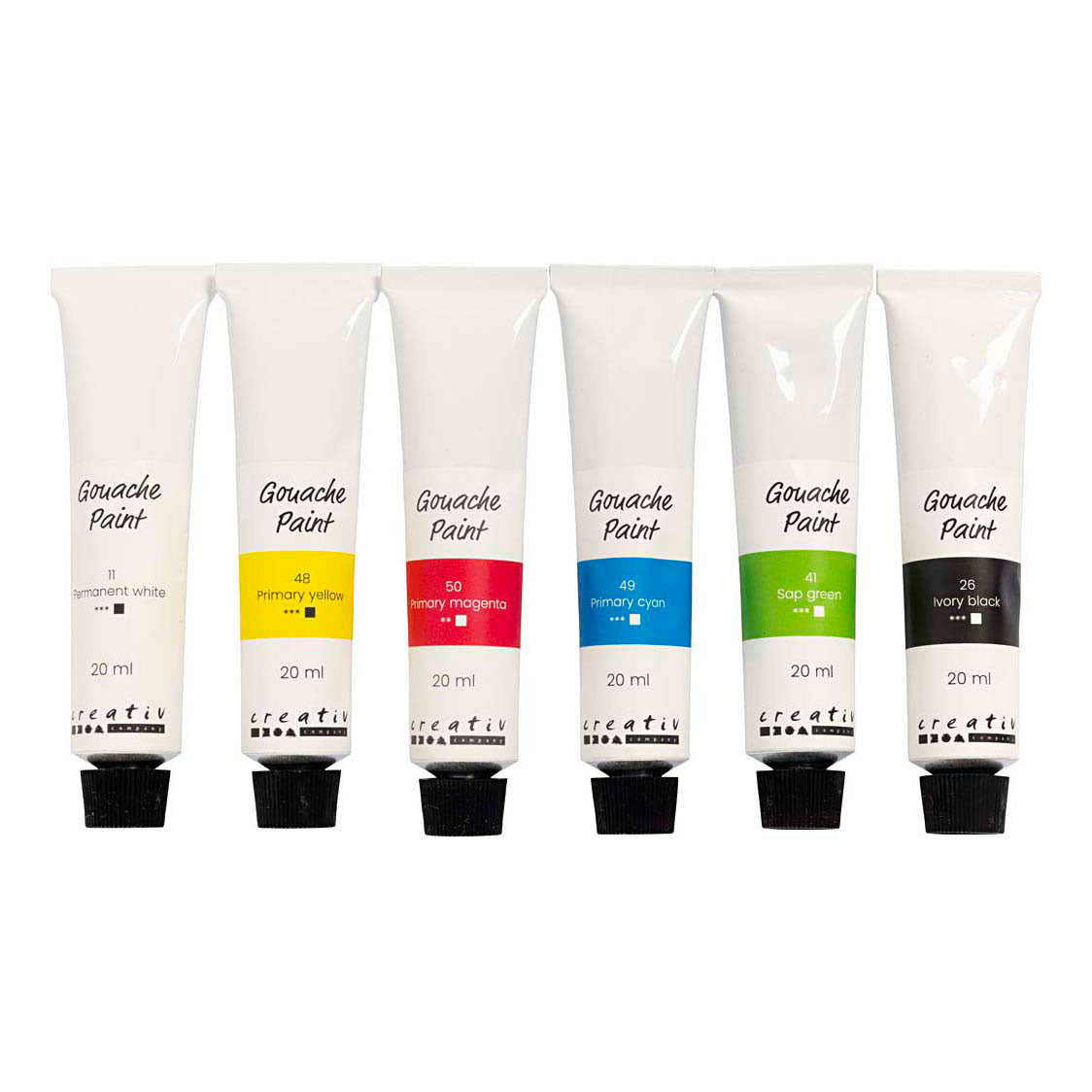 Pittura a guazzo Creative Company, colori standard, 6x20 ml 1 scatola