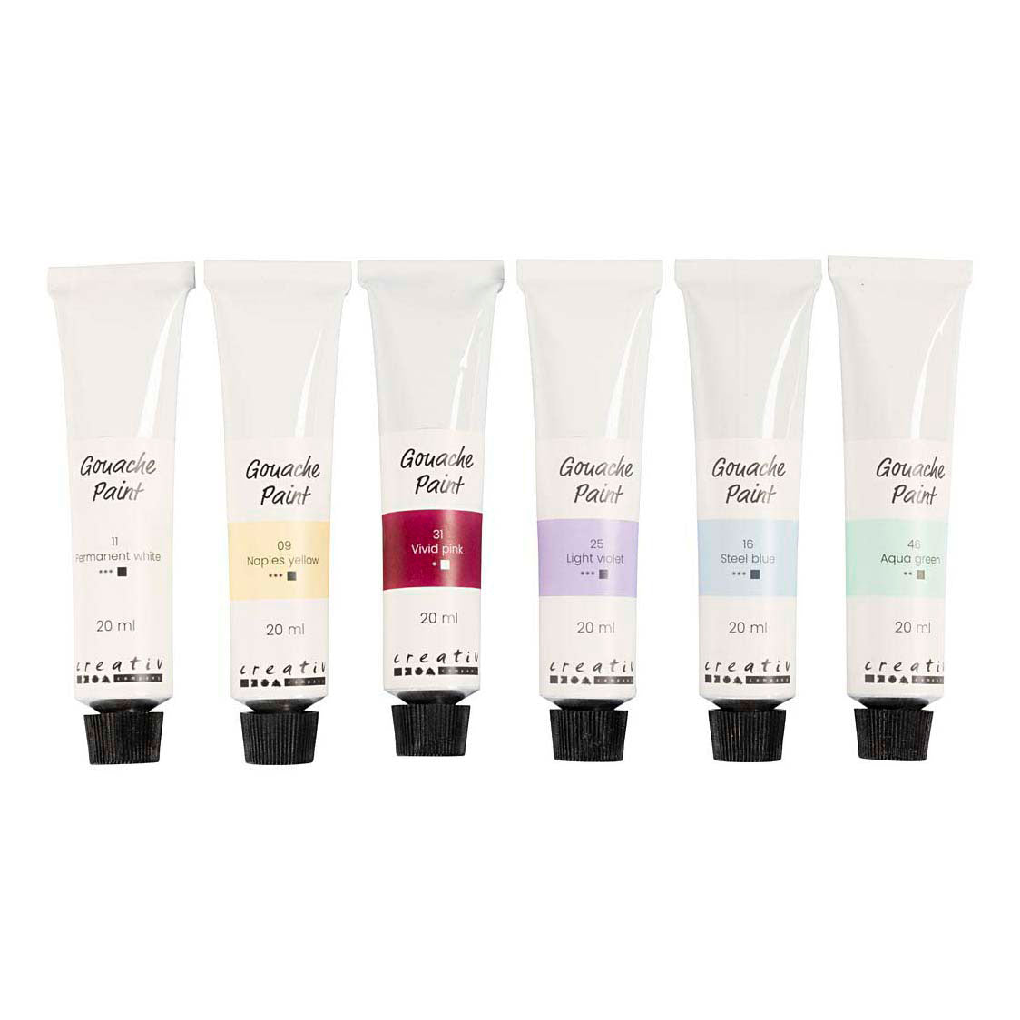 Pittura a guazzo Creative Company, colori pastello, 6x20 ml 1 scatola