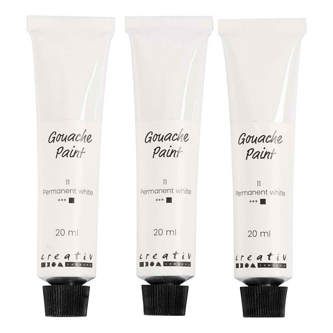 Pintura gouache Creativ Company, blanca, 3x20 ml 1 caja