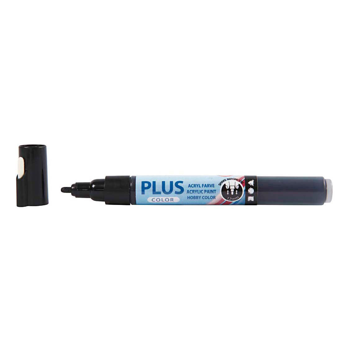 Rotulador Plus color, l: 14,5 cm, ancho de trazo 1-2 mm, negro, 5,5 ml, 1 unidad