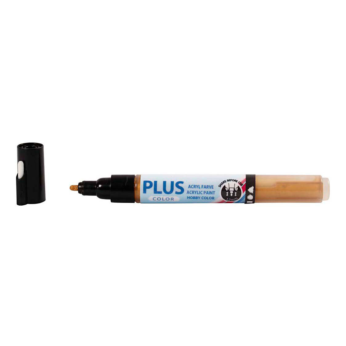 Rotulador Plus color, l: 14,5 cm, ancho de trazo 1-2 mm, dorado, 5,5 ml, 1 unidad