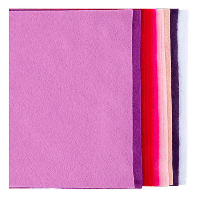 Feltro hobby Creative Company, a4, foglio 210x297 mm, spessore 2 mm, armonia rosa viola, 10 pezzi 1 scatola
