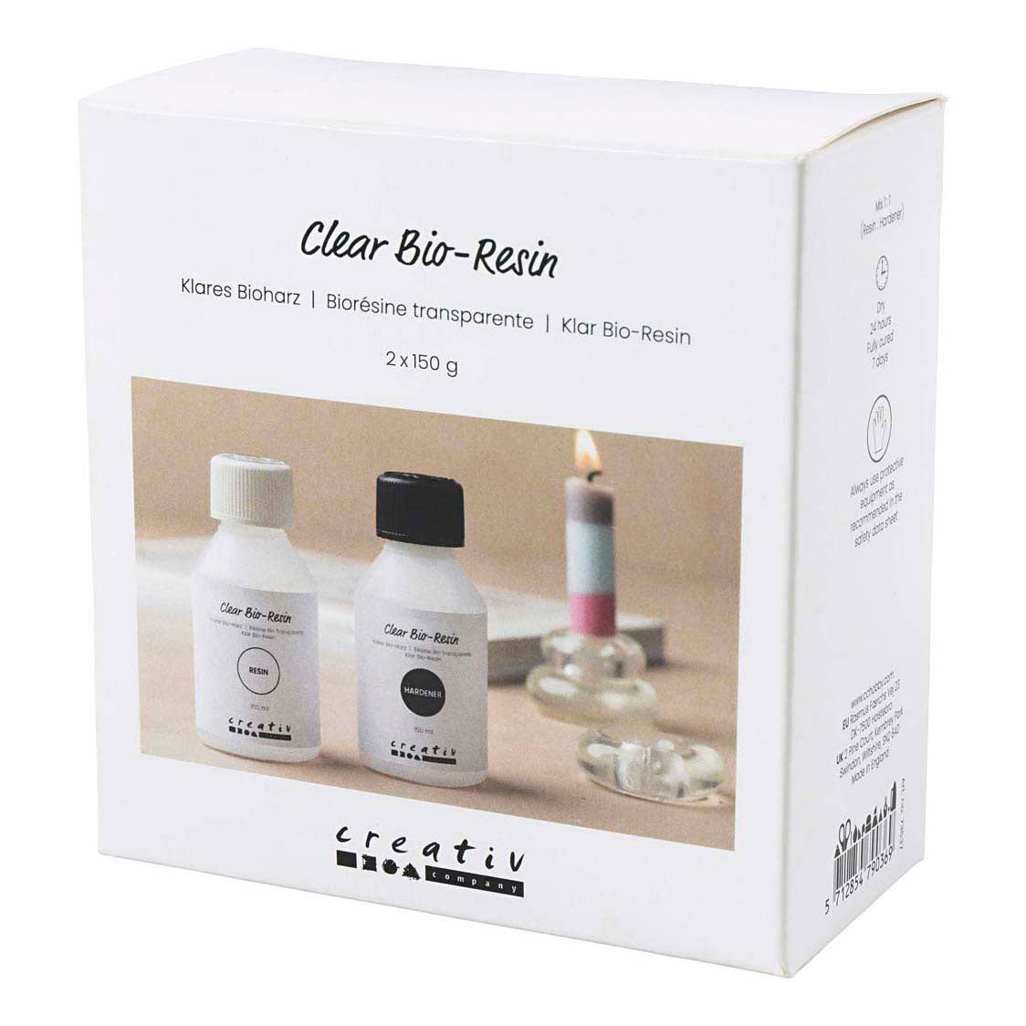 Creativ company bioresina transparente, transparente, 2x150 ml 1 caja