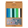 Carta crespa Creative Company, foglio 25x60 cm, rapporto crespata: 180%, 105 gr, armonia verde blu, 8 fogli 1 scatola
