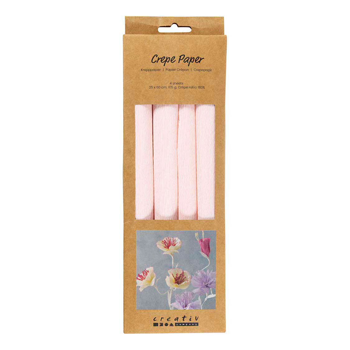 Creativ company crepepapier lichtroze - 4st.