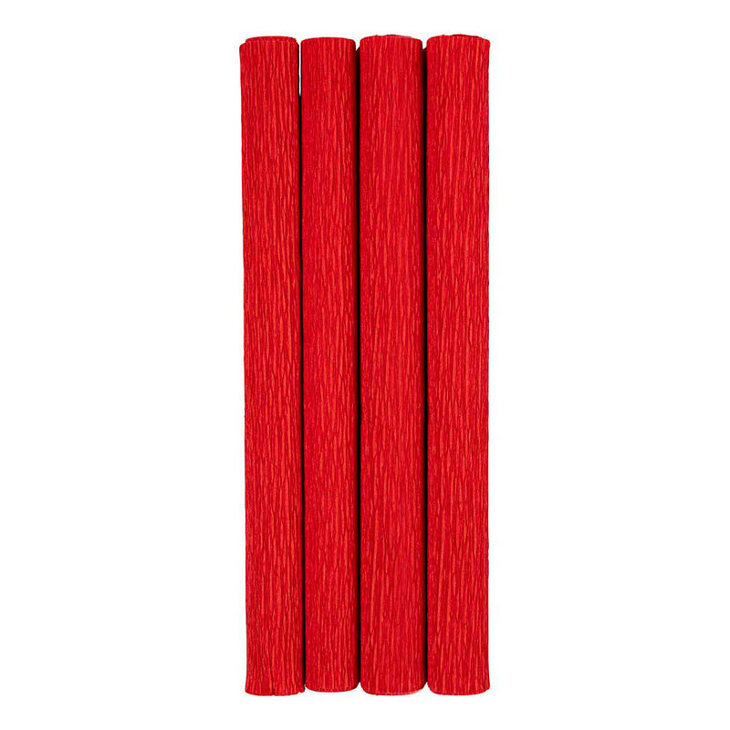 Carta crespata Creativ company, foglio 25x60 cm, rapporto crespata: 180%, 105 gr, rosso, 4 fogli 1 scatola