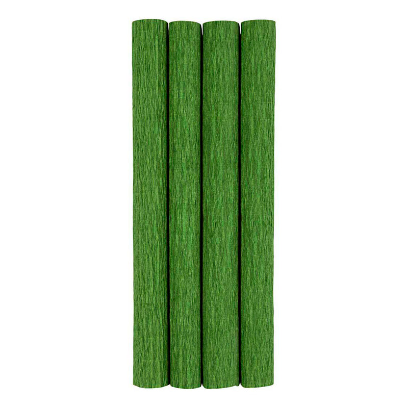 Carta crespa Creativ company, foglio 25x60 cm, rapporto crespata: 180%, 105 gr, verde lime, 4 fogli 1 scatola
