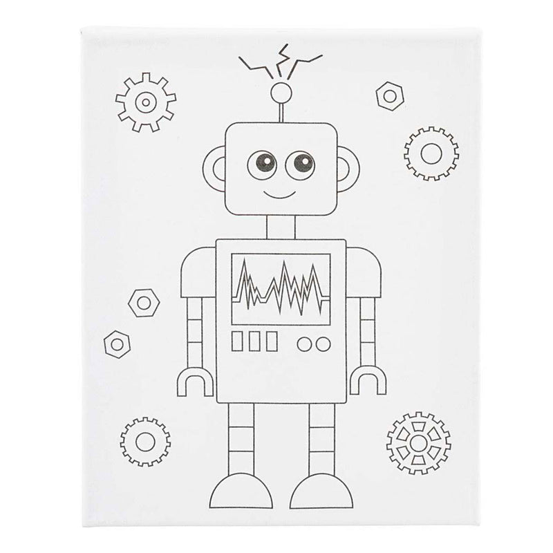 Tela da pittura Creative Company con stampa, robot, d: 1,6 cm, misura 24x30 cm, 360 g, 1 pezzo