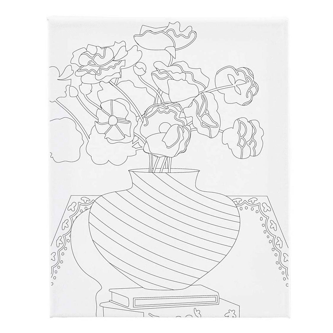 Creativ company lienzo para pintar con estampado, ramo en jarrón, d: 1,6 cm, medidas 24x30 cm, 360 gr, 1 pieza