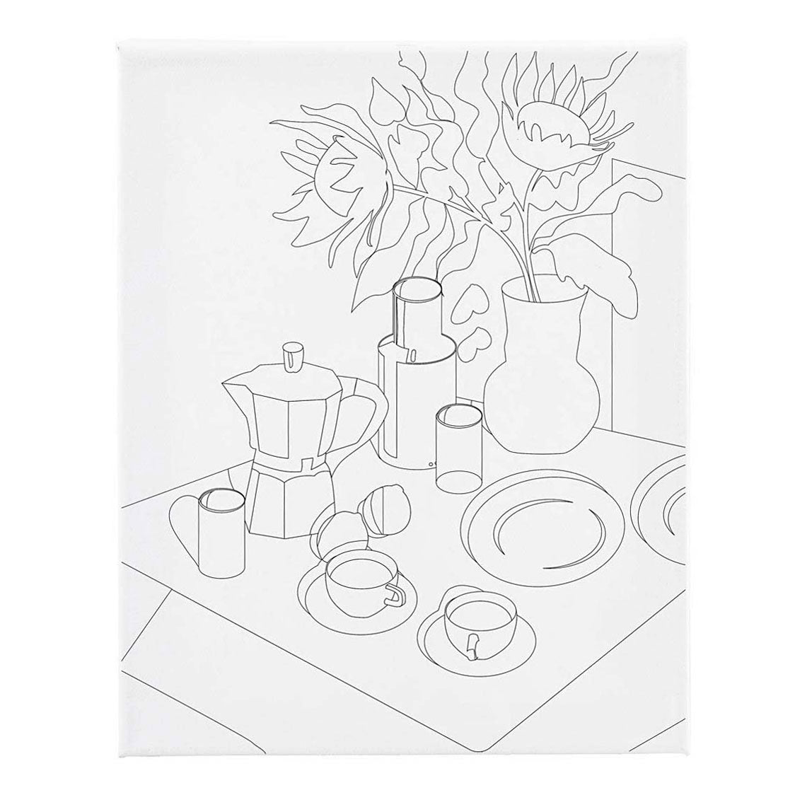 Creativ company lienzo para pintar con impresión, mesa de desayuno, d: 1,6 cm, dimensiones 24x30 cm, 360 gr, 1 unidad