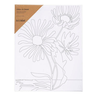 Quadro su tela Creativ Company con stampa, fiori grandi, d: 1,6 cm, misura 24x30 cm, 360 g, 1 pezzo