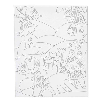 Creativ company schildercanvas met print bloemenlandschap - 24x30cm