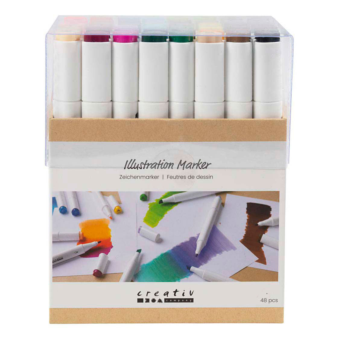 Bolígrafo Creativ Company, ancho de trazo 1+8 mm, colores estándar, 48 piezas 1 caja