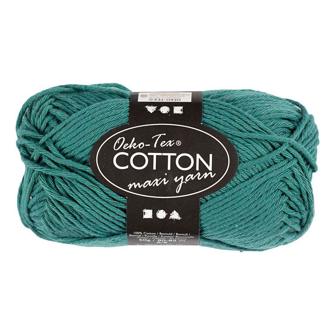 Hilo de algodón Creativ company, talla 8 8, l: 80-85 m, petróleo, 50 gr 1 ovillo