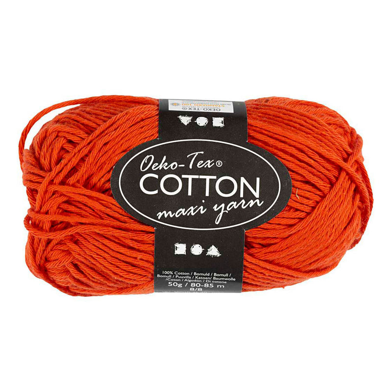Hilo de algodón Creativ Company, talla 8 8, l: 80-85 m, rojo, 50 g 1 ovillo