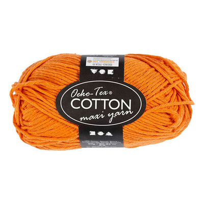 Filato di cotone Creativ Company, taglia 8 8, l: 80-85 m, arancione, 50 g 1 gomitolo