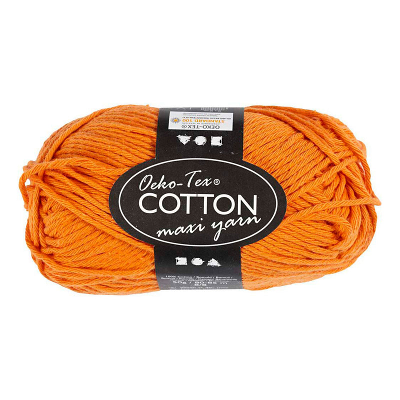 Hilo de algodón Creativ company, talla 8 8, largo: 80-85 m, naranja, 50 g 1 ovillo