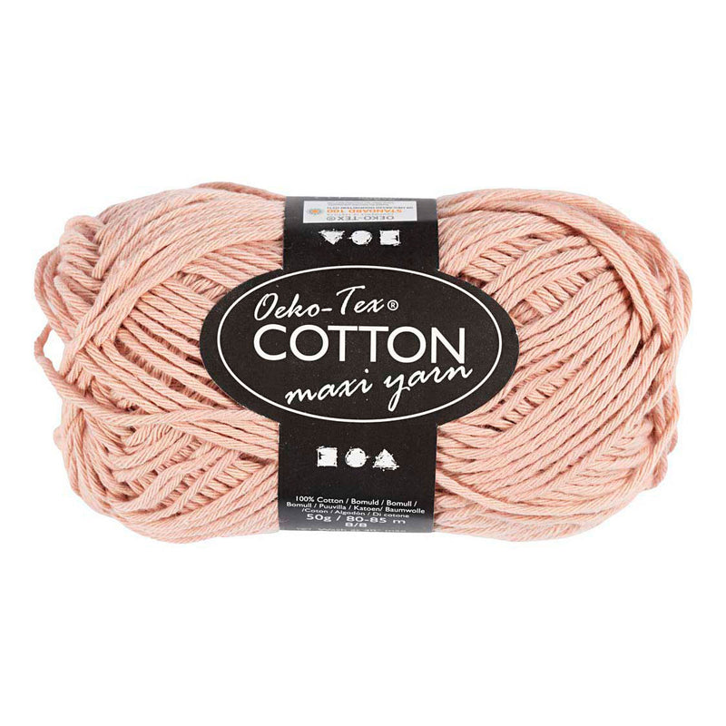 Hilo de algodón Creativ Company, talla 8 8, largo: 80-85 m, beige, 50 g 1 ovillo