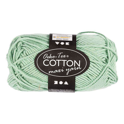 Filato di cotone Creativ Company, taglia 8 8, l: 80-85 m, verde menta, 50 g 1 gomitolo
