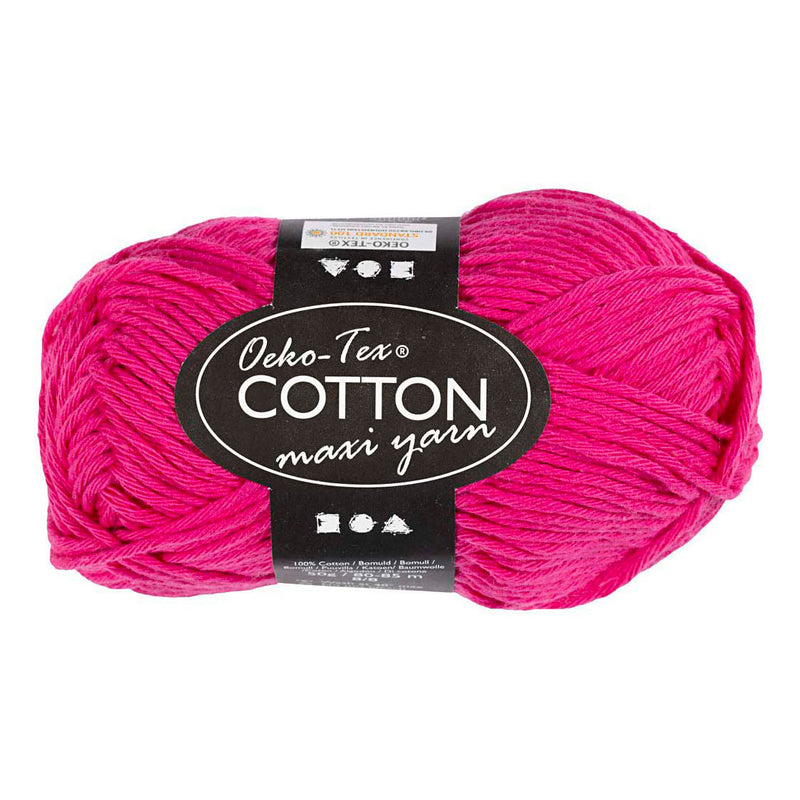 Hilo de algodón Creativ company, talla 8 8, l: 80-85 m, rosa, 50 g 1 ovillo