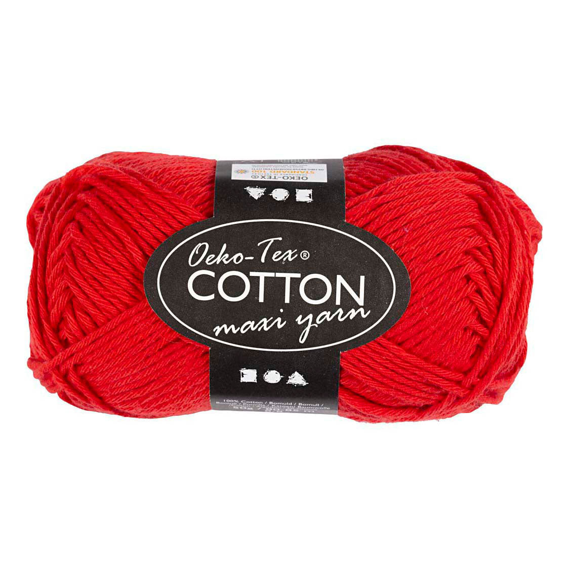 Hilo de algodón Creativ Company, talla 8 8, l: 80-85 m, rojo oscuro, 50 g 1 ovillo