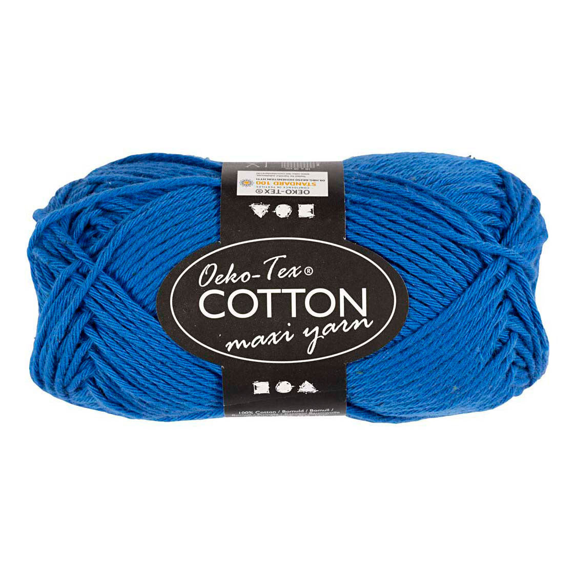 Hilo de algodón Creativ Company, talla 8 8, l: 80-85 m, azul cobalto, 50 g 1 ovillo