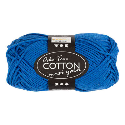 Filato di cotone Creativ Company, taglia 8 8, l: 80-85 m, blu cobalto, 50 g 1 gomitolo