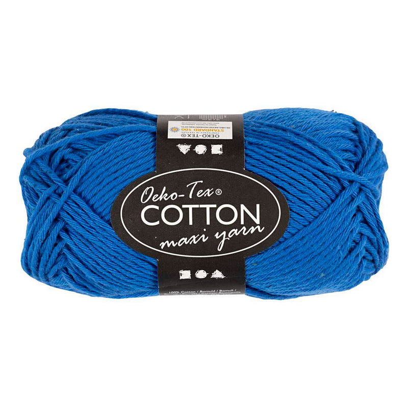 Hilo de algodón Creativ Company, talla 8 8, l: 80-85 m, azul cobalto, 50 g 1 ovillo