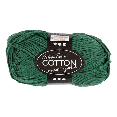 Hilo de algodón Creativ company, talla 8 8, l: 80-85 m, verde oscuro, 50 g 1 ovillo