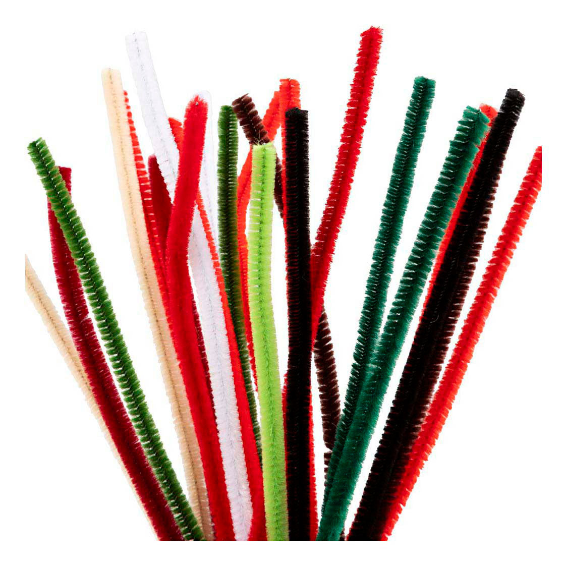 Creativ company chenille 6mm x 30cm kerst kleuren- 25st.