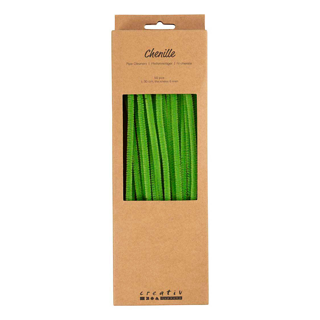 Ciniglia Creative Company, l: 30 cm, spess. 6 mm, verde lime, 50 pezzi 1 scatola