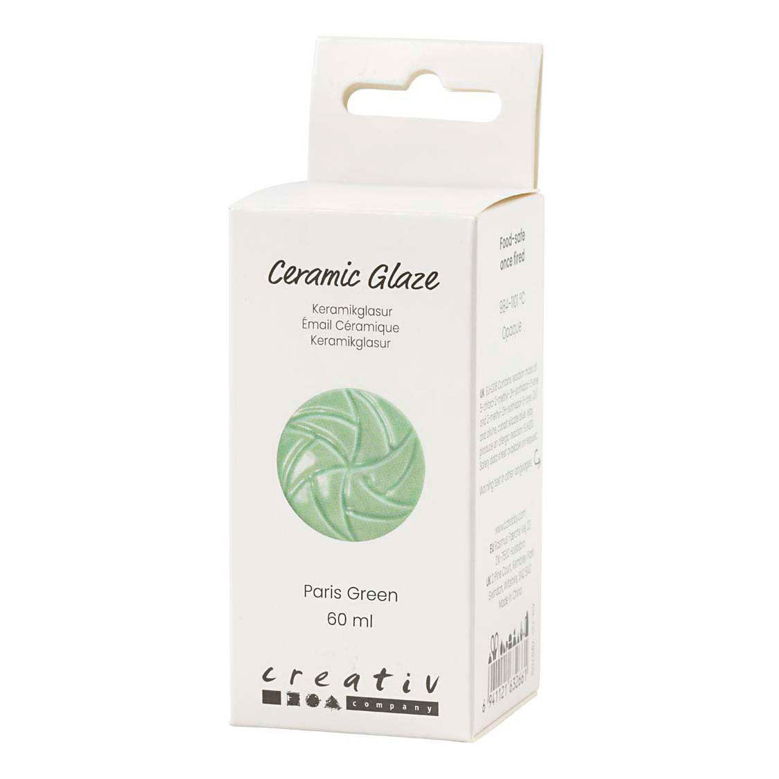 Smalto ceramico Creativ Company, 984-1101 °C, opaco, verde Parigi, 60 ml 1 bottiglia