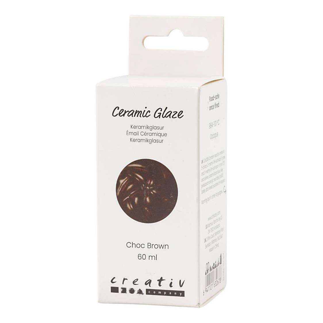 Esmalte cerámico Creativ Company, 984-1101 °c, opaco, marrón chocolate, 60 ml 1 botella