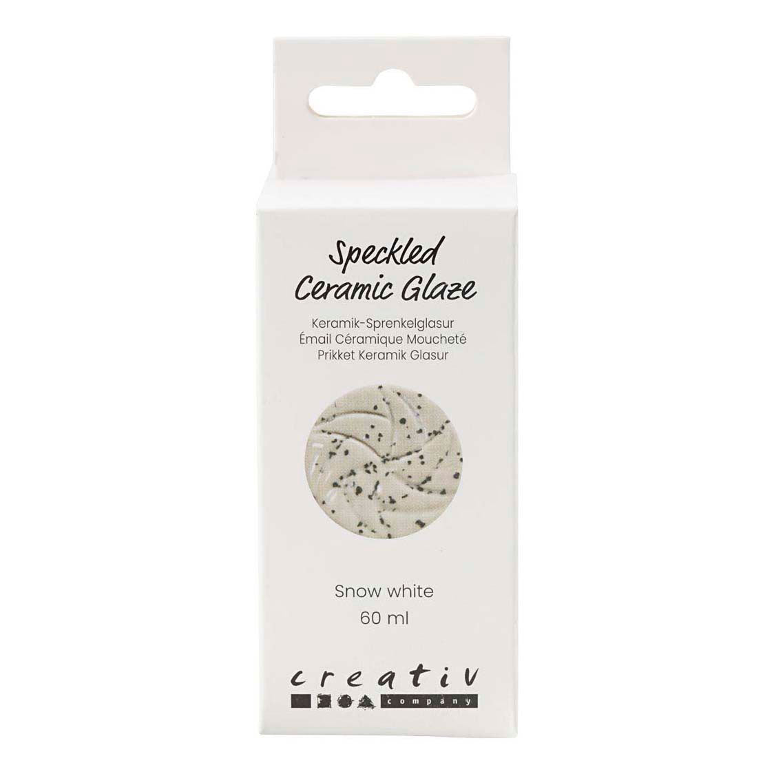 Creativ company esmalte cerámico moteado, 999-1060 °c, opaco, blanco nieve, 60 ml 1 botella