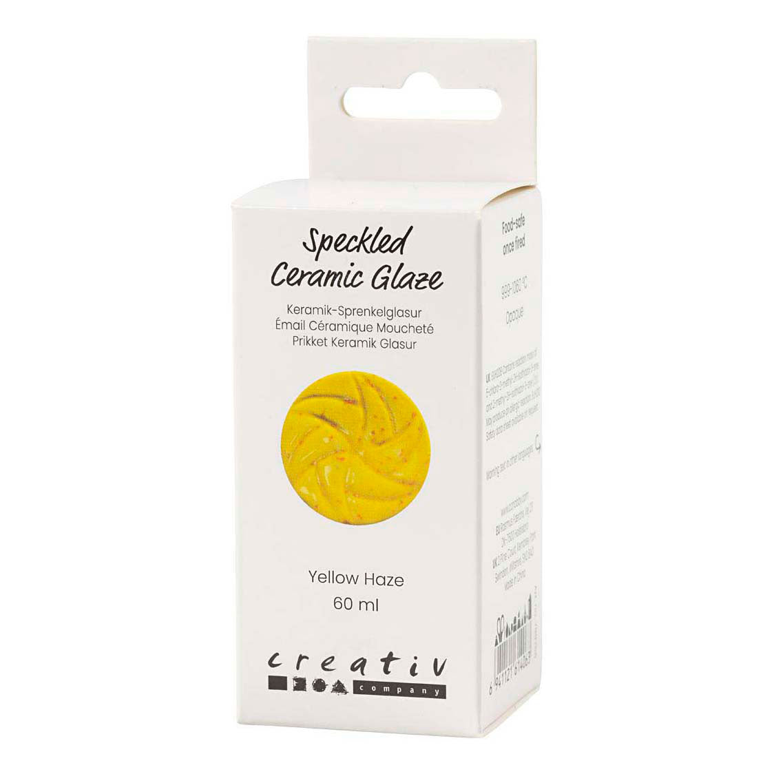 Creativ company esmalte cerámico moteado, 999-1060 °c, opaco, neblina amarilla, 60 ml 1 botella