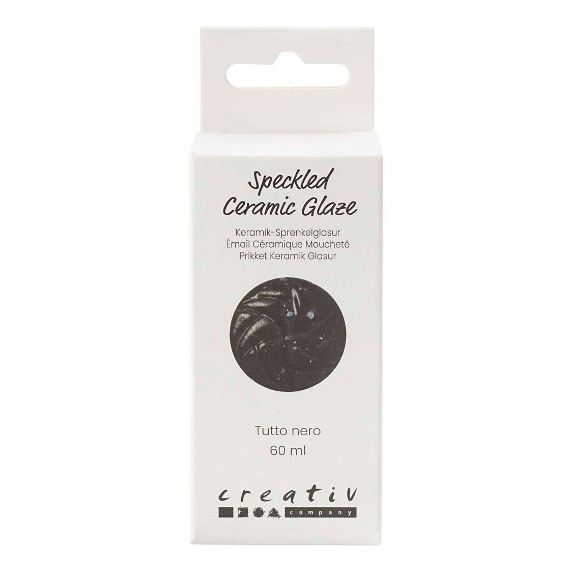 Creativ company esmalte cerámico moteado, 999-1060 °c, opaco, tutto nero, 60 ml 1 botella