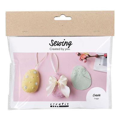 Creativ Company Mini Hobby Set Costura, Huevos de Pascua, Colores Pastel, 1 Caja