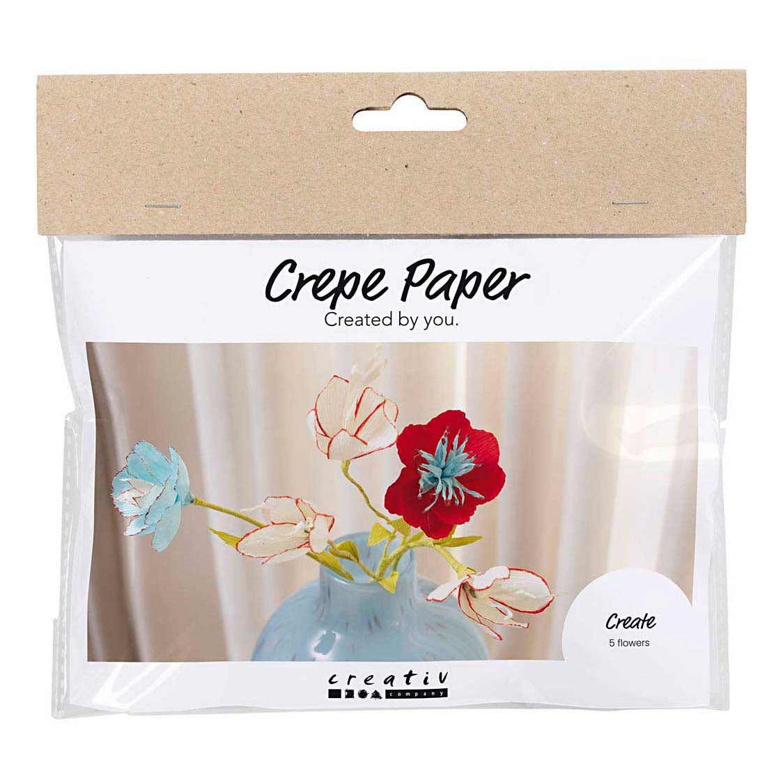 Mini set hobby di Creativ Company carta crespa, fiori di carta crespa, colori pastello, 1 scatola