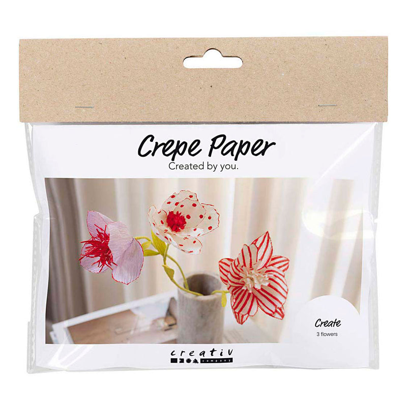 Mini set hobby Creative Company carta crespa, fiori, colori pastello, 1 scatola