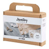 Creativ company mini hobby set de joyería, pendientes, pulsera y collar con diseño de flores, beige, beige claro, beige, 1 caja