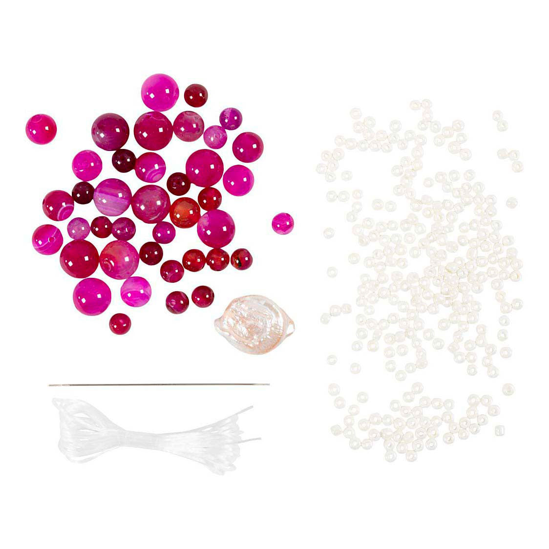 Creativ company mini hobby set de joyería, collar y pulsera, rosa, 1 caja