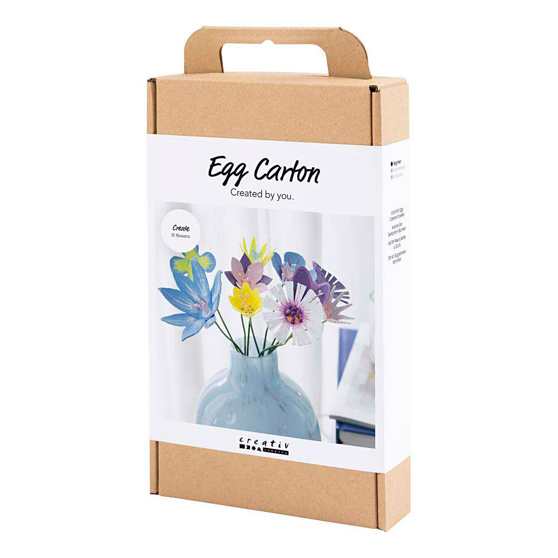 Set hobby Creative Company fiori da cartoni di uova, colori pastello, 1 scatola