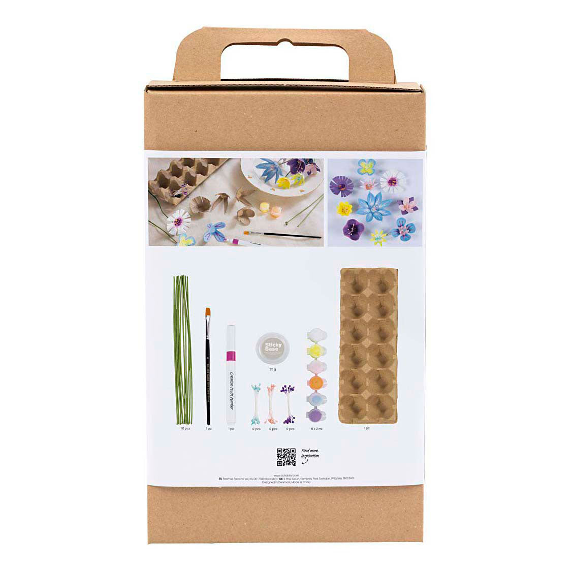 Set hobby Creative Company fiori da cartoni di uova, colori pastello, 1 scatola