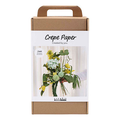 Creativ company maxi hobby set crepe paper, flower bouquet, light green, dark green, pastel green, white, 1 box