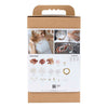Set di gioielli per hobby della Creativ Company, beige, arancione bruciato, madreperla bianca, 1 scatola