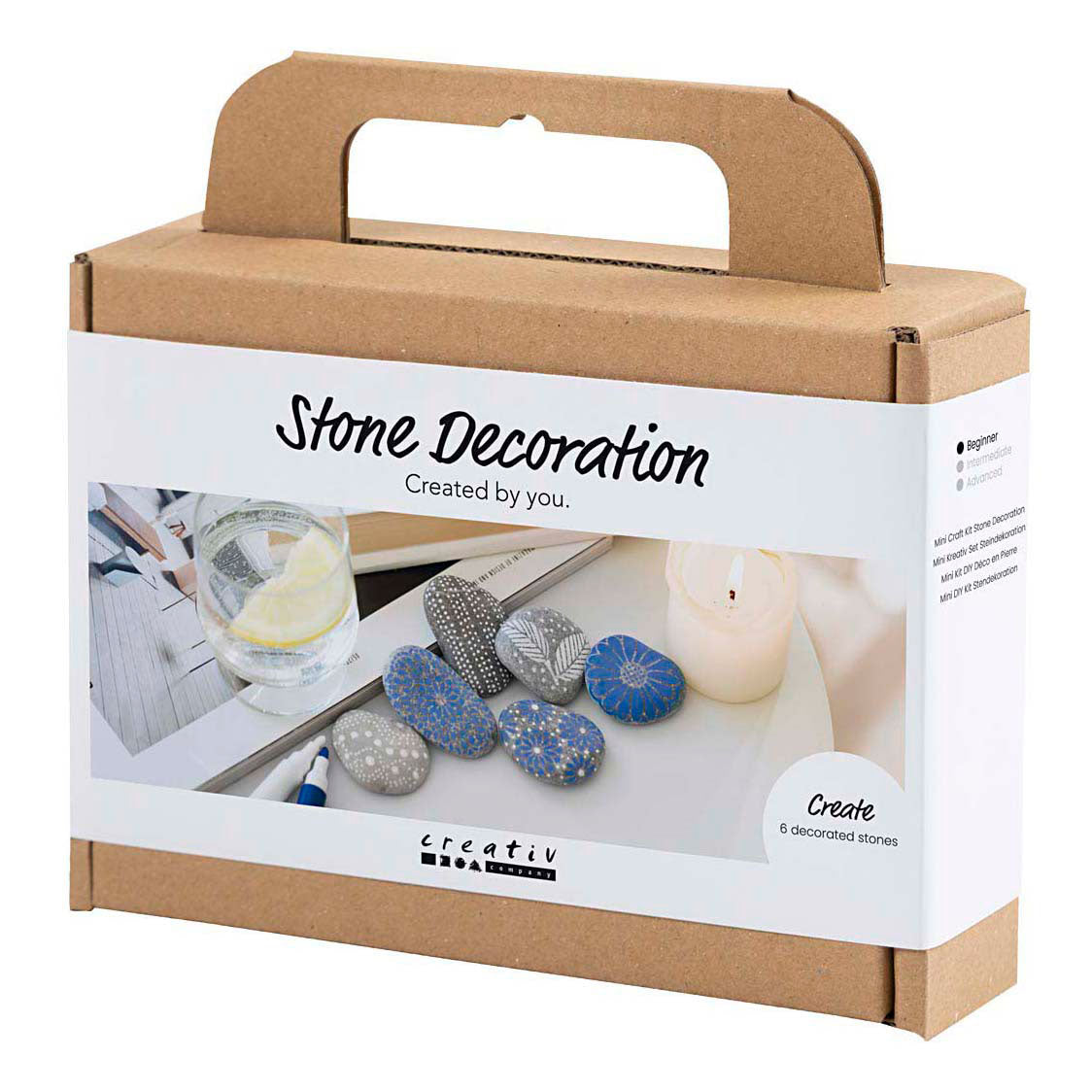 Creativ company mini hobby set decoración de piedra, azul, 1 caja