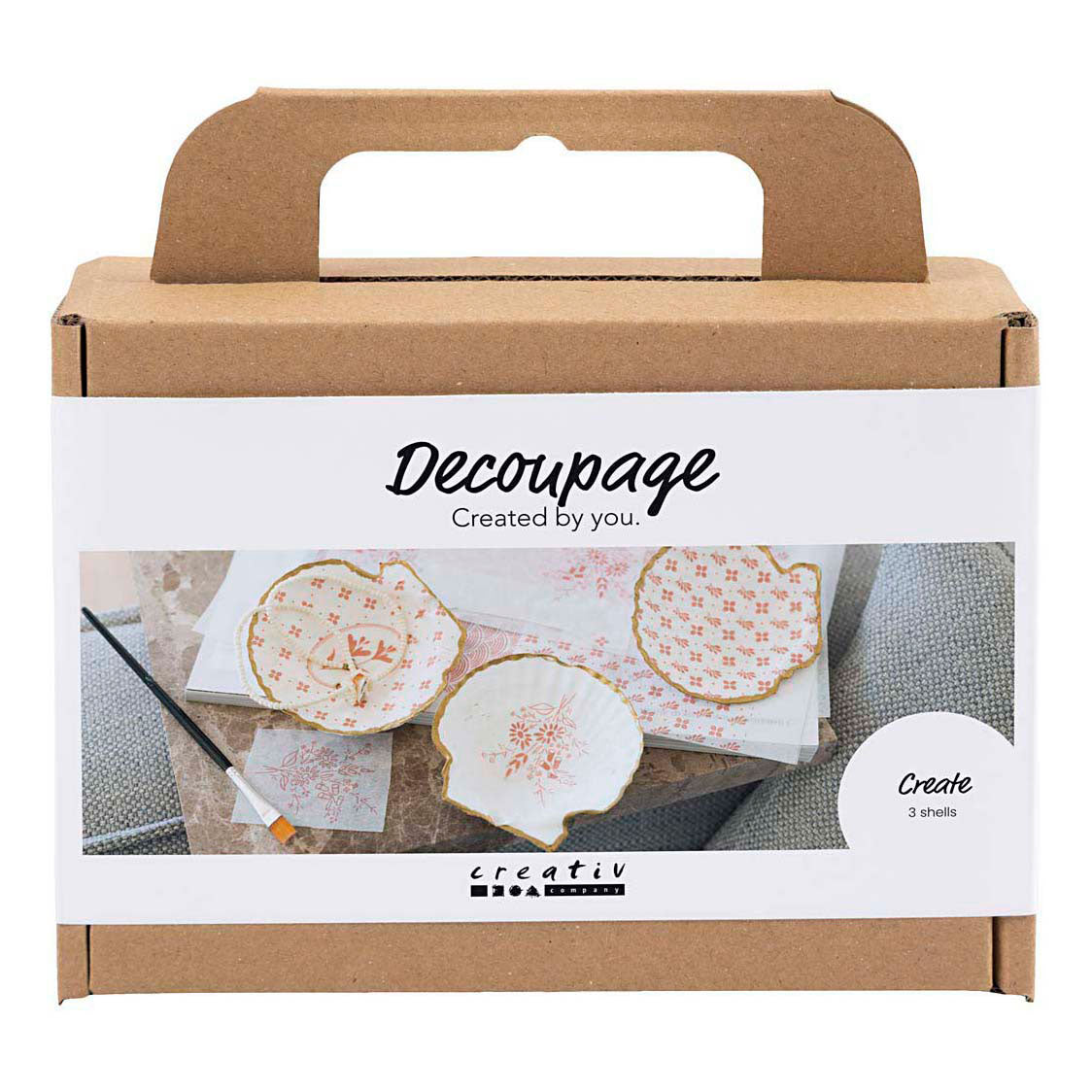 Creativ company mini hobbyset decoupage mosselschelpen lichtroze