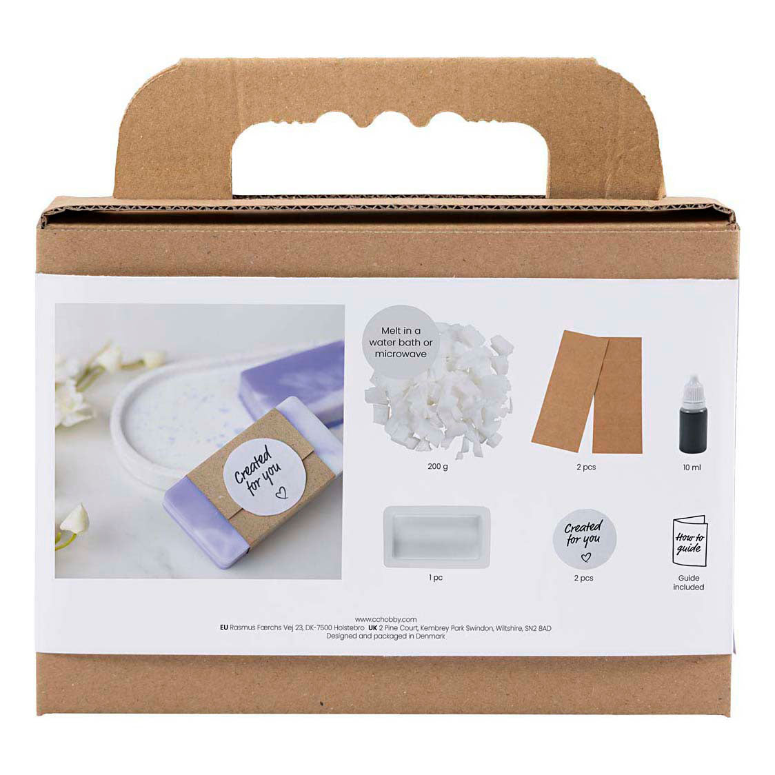 Creativ company mini soap making hobby set, square, light purple, 1 box