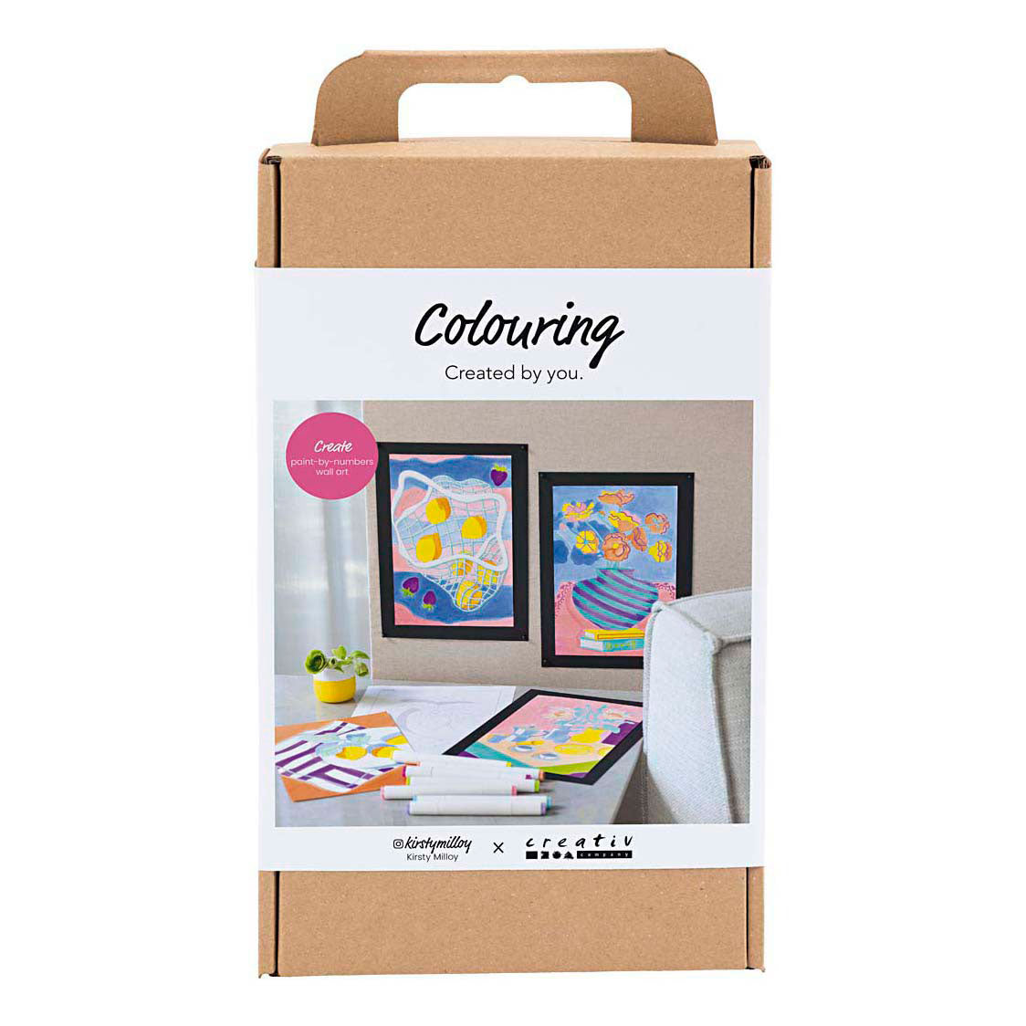 Set hobby Creative Company colori, pittura con numeri, evidenziatori, 1 scatola