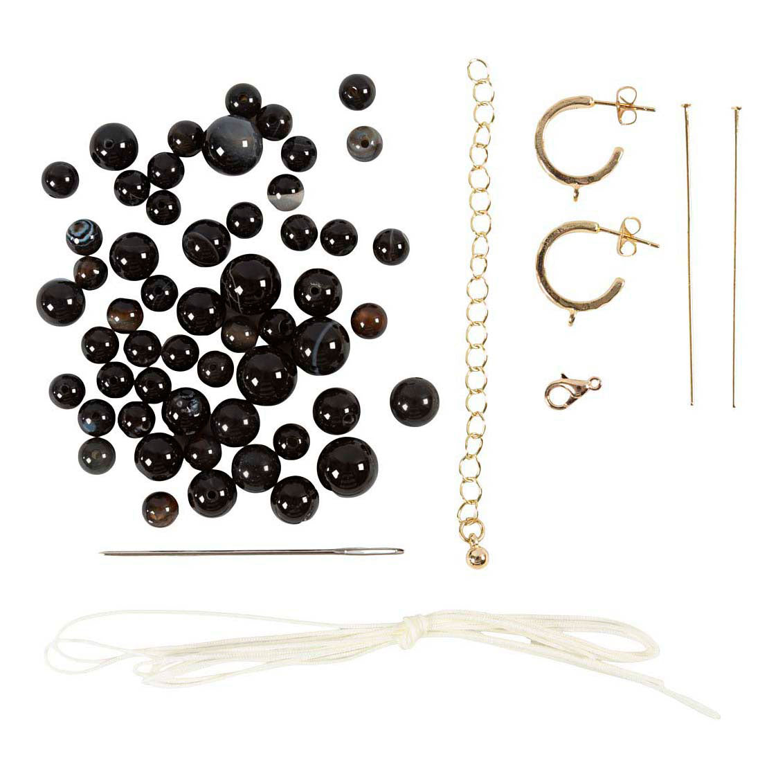 Mini set hobby di Creativ Company, gioielli, collana e orecchini, nero, bianco, 1 scatola